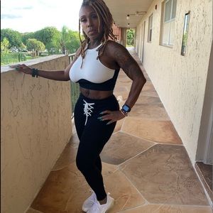 Black and White pants stretchy set